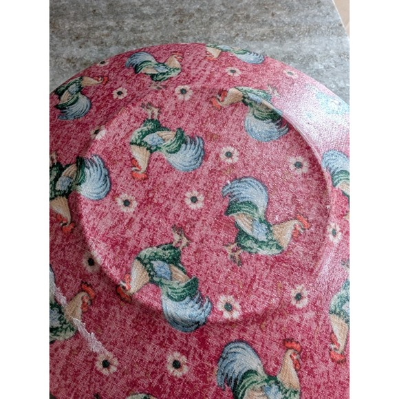 Red Rooster Fabric Plate, 8in - Picture 3 of 4